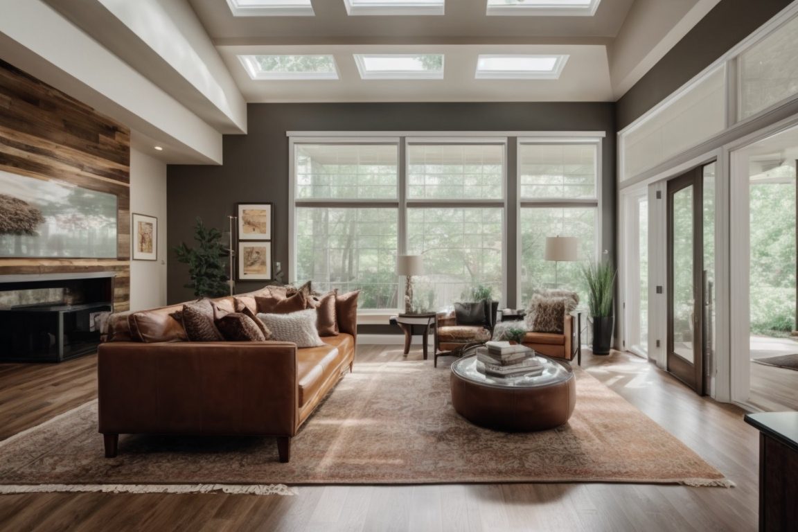 Dallas home interior with heat blocking window film installed