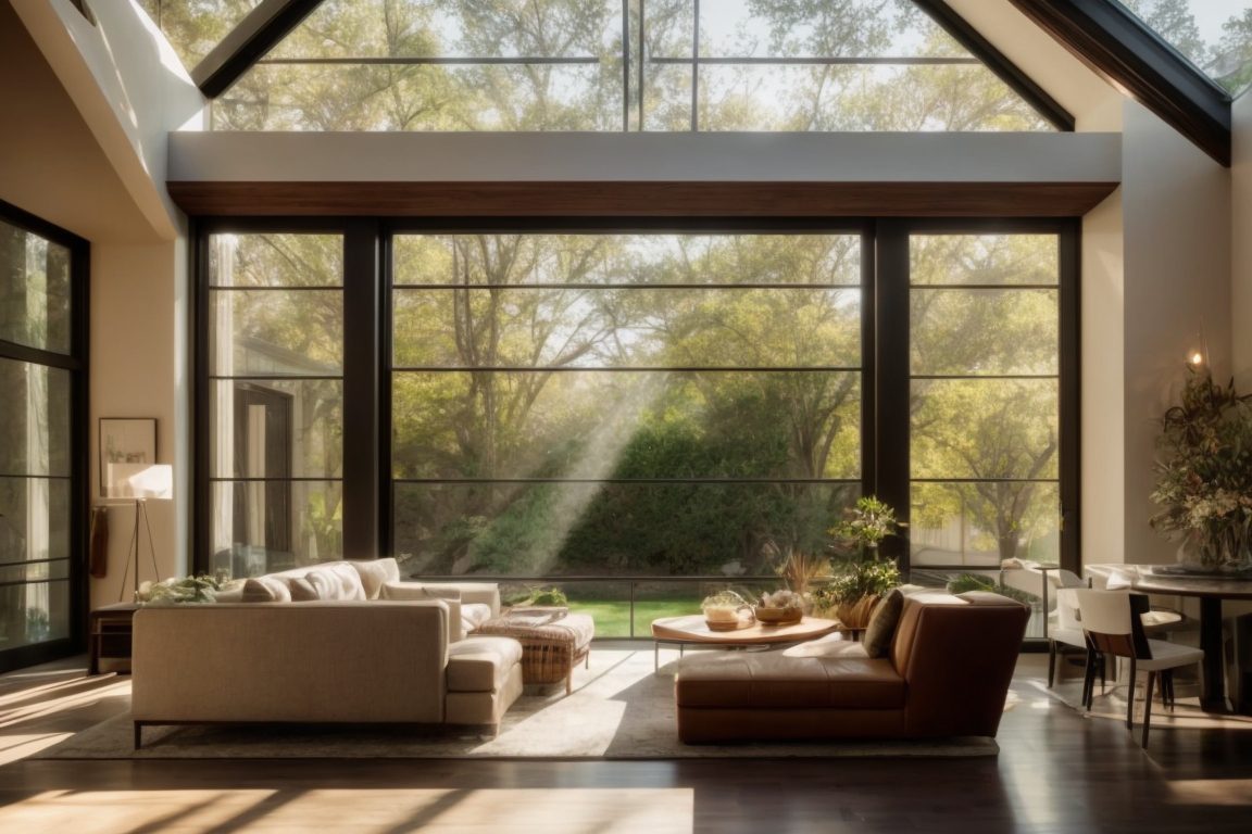Dallas home with sunlight filtering through custom window films