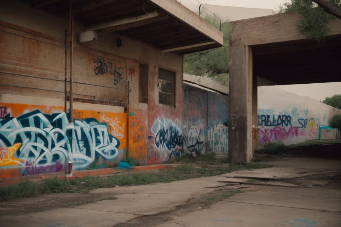 Dallas property with graffiti showcasing the need for anti-graffiti film