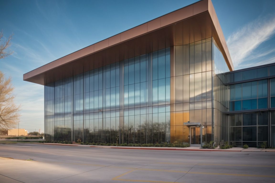 Dallas commercial space with window film, energy efficiency theme