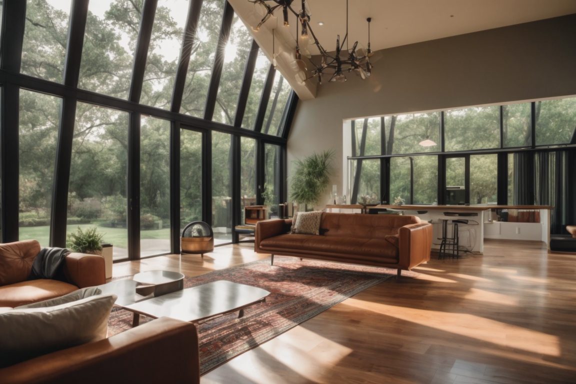 Dallas home with energy-efficient window tinting showcasing cooler indoor environment